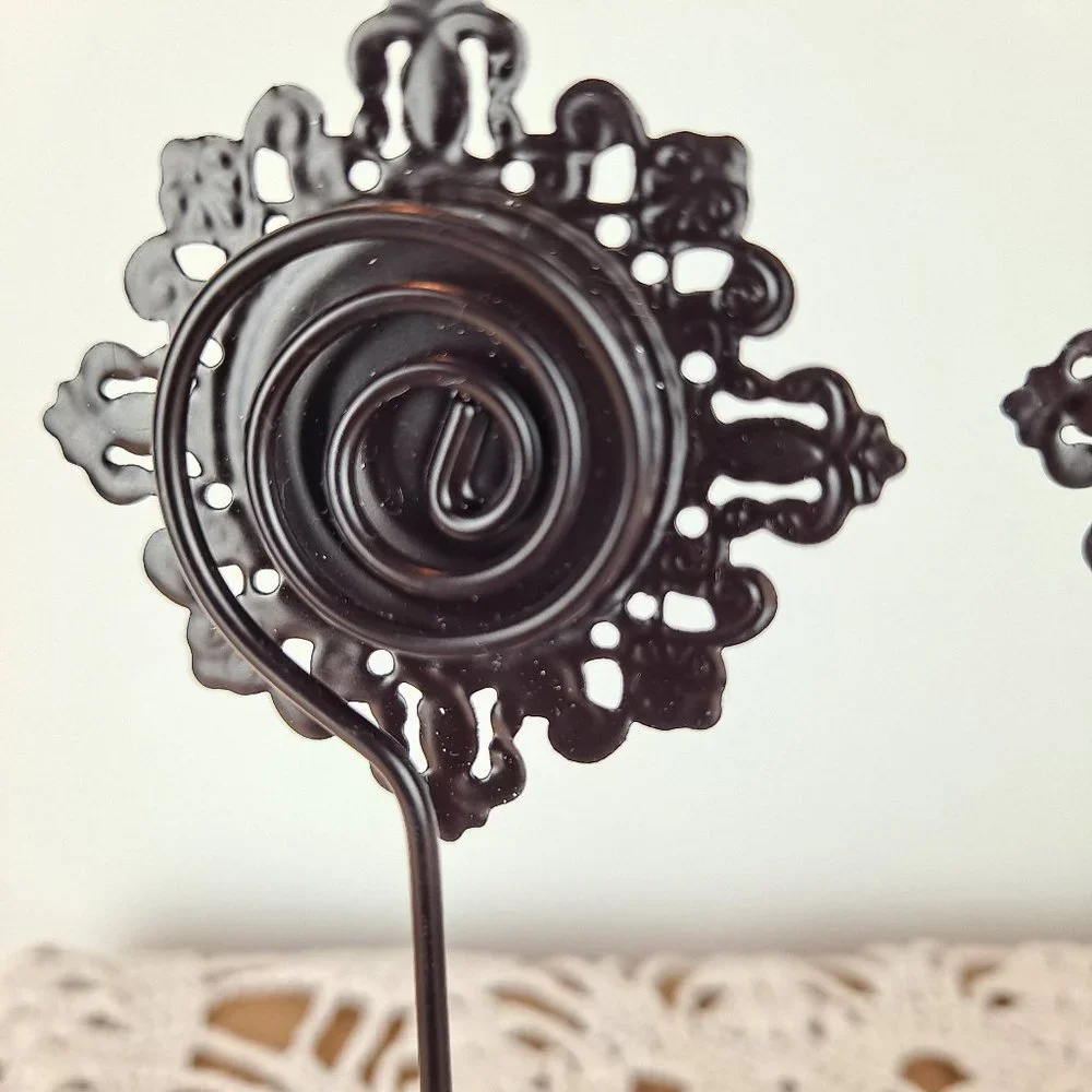 Set of 3 Pier1 Jeweled Flower Style Photo / Recipe Card Holders